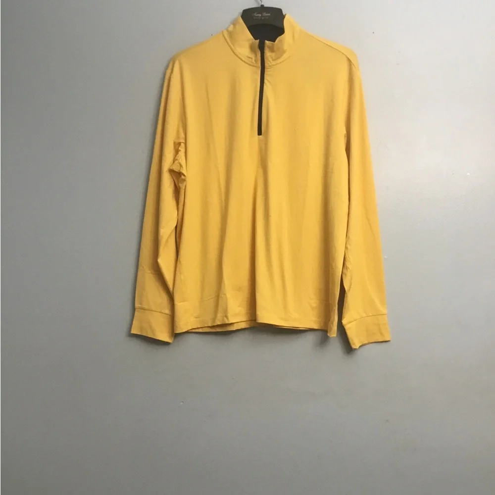 POLO RALPH LAUREN Yellow Zip Up Sweater with High Collar